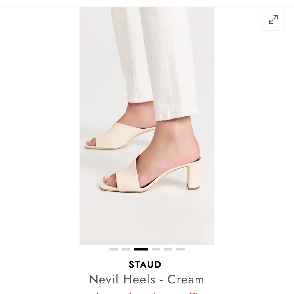 STAUD Nevil Heels - leather - cream - like new!